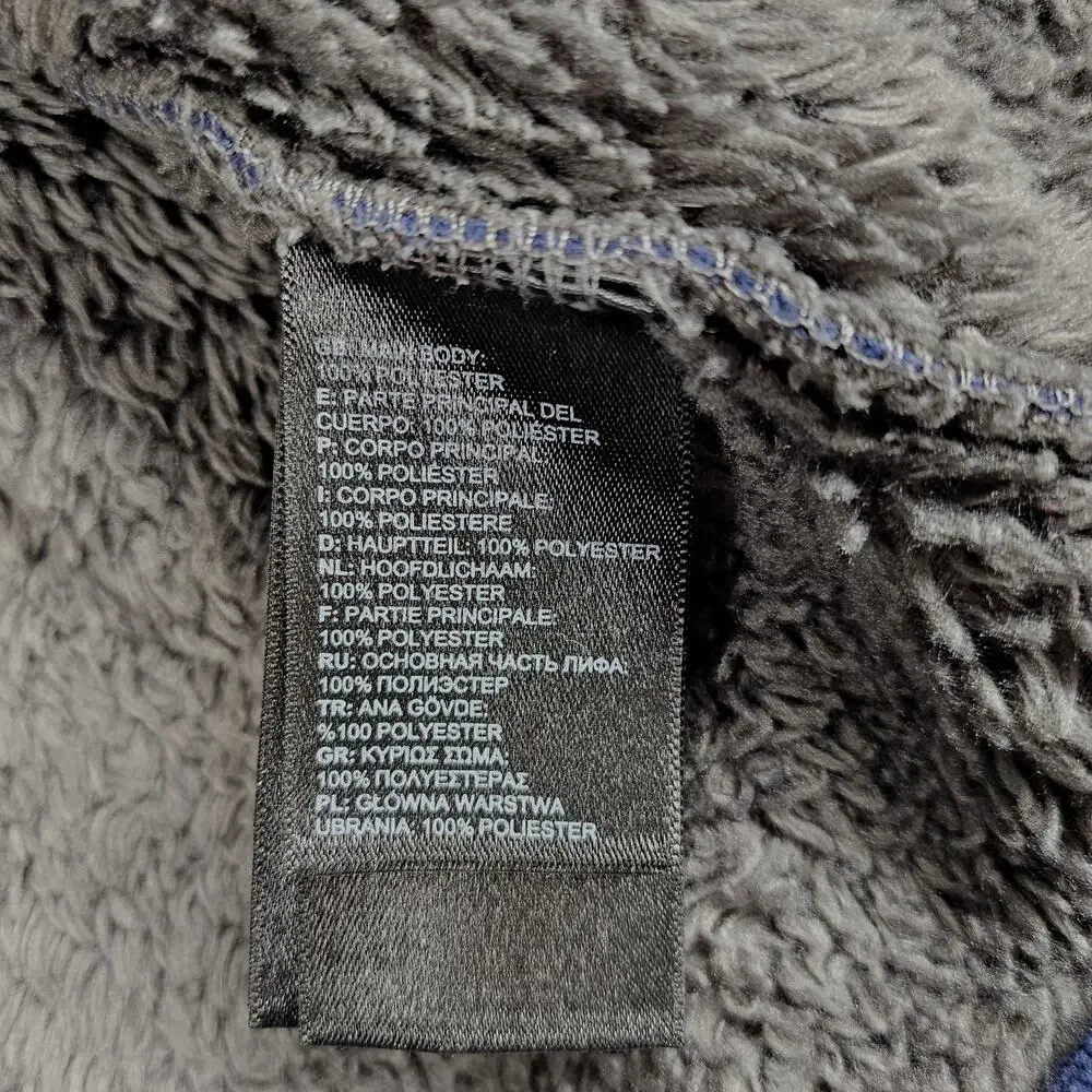 THE NORTH FACE FULL-ZIP FLEECE JACKET – SIZE L – NAVY / GRAY – BRIGHT BLUE LOGO